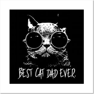 Best Cat Dad Ever Vintage Retro Cat Father Men Posters and Art